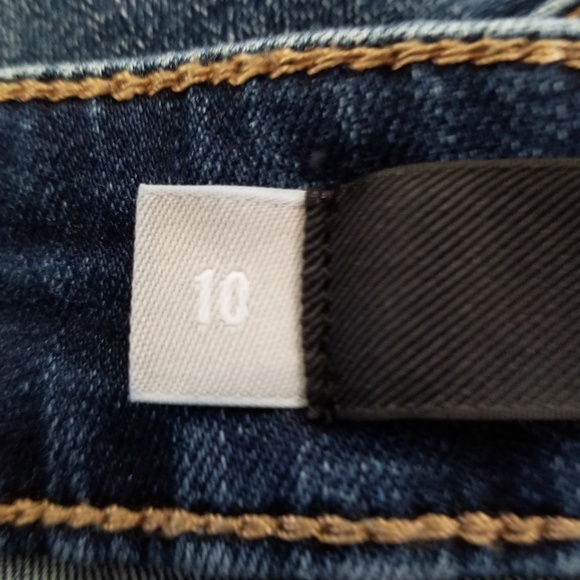 Kut from the Kloth Frayed Hem Bermuda Jean Shorts Size 10 - Picture 11 of 14